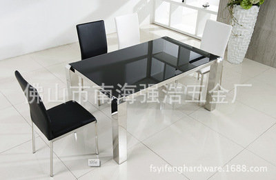 【佛山五金家具 不銹鋼餐桌 時尚餐桌 大理石餐臺 玻璃餐桌】價格,廠家,圖片,桌類,佛山市南海強浩五金廠-