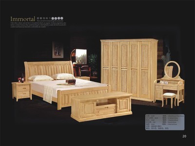 【優惠促銷-簡約中式橡木實木床-】價格,廠家,圖片,床類,佛山市順德區樂從鎮水藤華發家具廠-